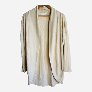 Socialite Women's Cardigan Sweater Open Cream Cocoon Waffle Knit Size Medium